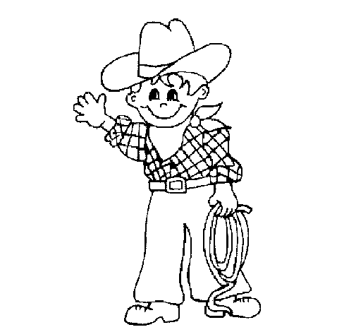 Dibujo de Pequeño vaquero para Colorear - Dibujos.net Dibujo de Pequeño vaquero para Colorear - Dibujos.net
