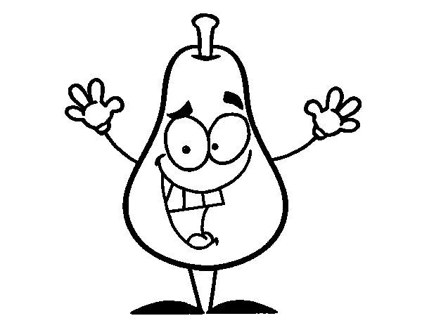 Dibujo de Pera divertida para Colorear - Dibujos.net