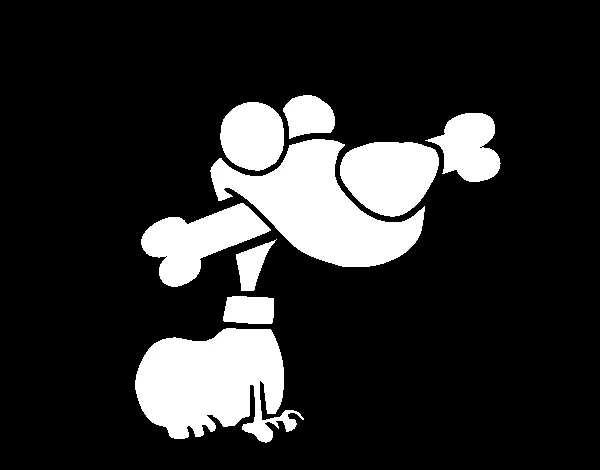 Dibujo de Perrito con un hueso para Colorear - Dibujos.net Dibujo de Perrito con un hueso para Colorear - Dibujos.net