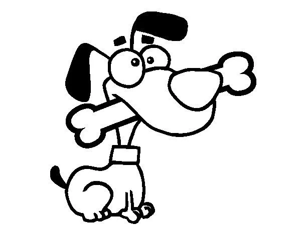 Dibujo de Perrito con un hueso para Colorear - Dibujos.net Dibujo de Perrito con un hueso para Colorear - Dibujos.net