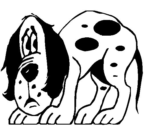 Dibujo de Perro asustado para Colorear - Dibujos.net