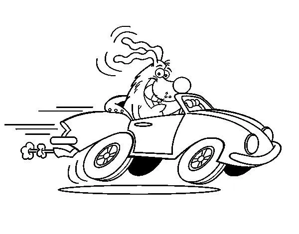 Dibujo de Perro conduciendo un descapotable para Colorear ...