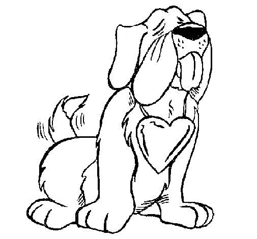 Dibujo de Perro enamorado para Colorear - Dibujos.net Dibujo de Perro enamorado para Colorear - Dibujos.net