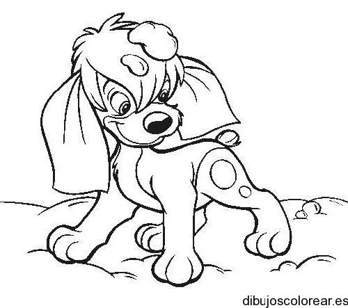 Dibujo de un perro bajo la nieve | Dibujos para Colorear