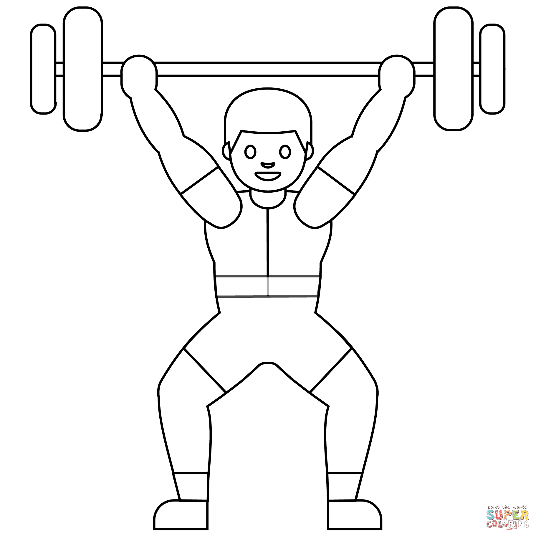 Dibujo de Persona levantando pesas emoji para colorear | Dibujos para colorear imprimir gratis Dibujo de Persona levantando pesas emoji para colorear | Dibujos para colorear imprimir gratis