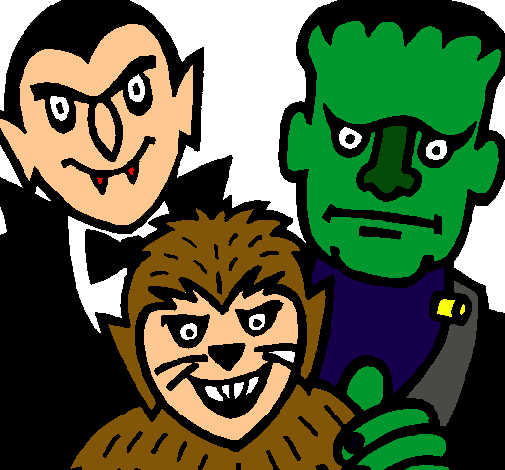 Dibujo de Personajes Halloween pintado por Monstruos en Dibujos ... Dibujo de Personajes Halloween pintado por Monstruos en Dibujos ...