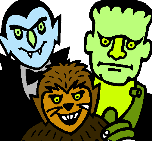 Dibujo de Personajes Halloween pintado por Monstruos en Dibujos ... Dibujo de Personajes Halloween pintado por Monstruos en Dibujos ...