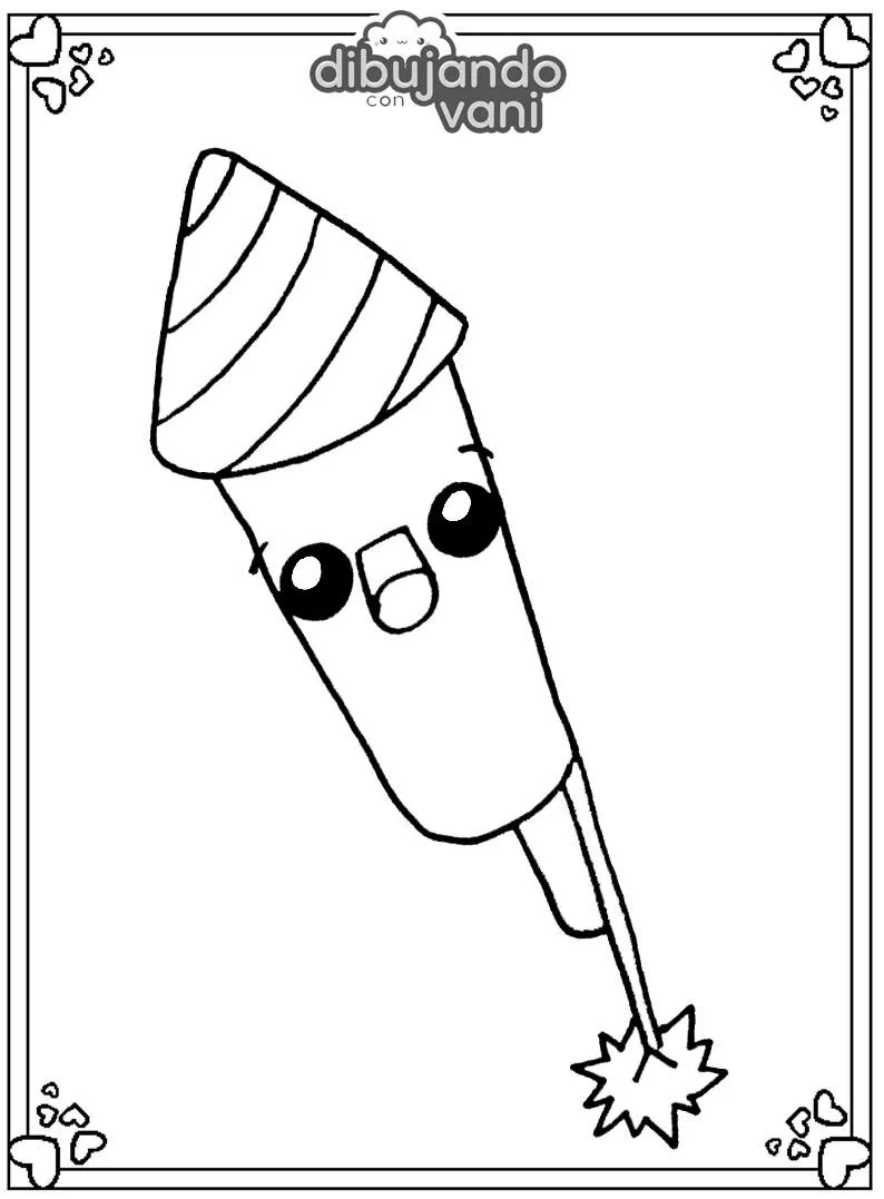 Dibujo de un petardo para imprimir y colorear - Dibujando con Vani Dibujo de un petardo para imprimir y colorear - Dibujando con Vani