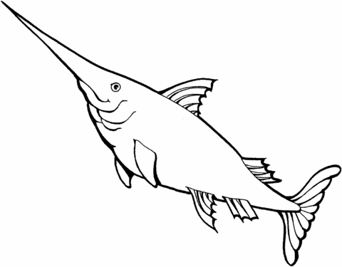 Dibujo de Un Pez Espada para colorear | Dibujos para colorear ... Dibujo de Un Pez Espada para colorear | Dibujos para colorear ...