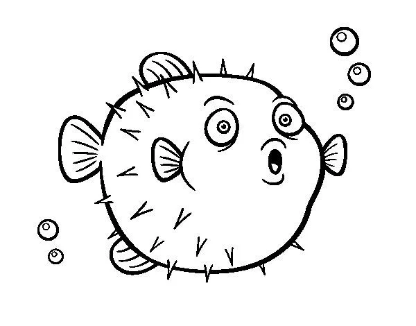 Dibujo de Pez globo para Colorear - Dibujos.net Dibujo de Pez globo para Colorear - Dibujos.net