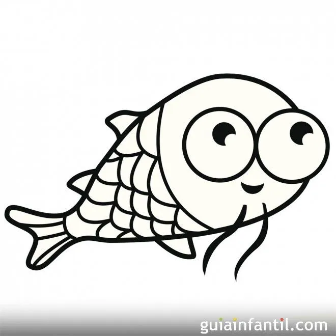 Dibujo de un pez para pintar y colorear - Dibujos de animales del ... Dibujo de un pez para pintar y colorear - Dibujos de animales del ...