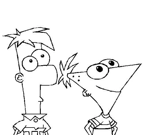 Dibujo de Phineas y Ferb para Colorear - Dibujos.net Dibujo de Phineas y Ferb para Colorear - Dibujos.net