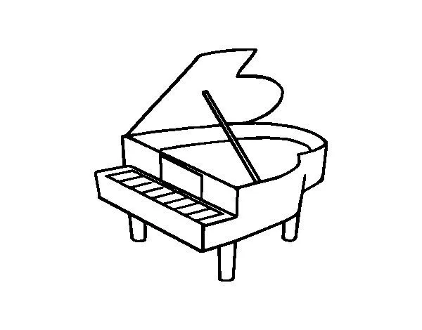 Dibujo de Piano de cola abierto para Colorear - Dibujos.net Dibujo de Piano de cola abierto para Colorear - Dibujos.net