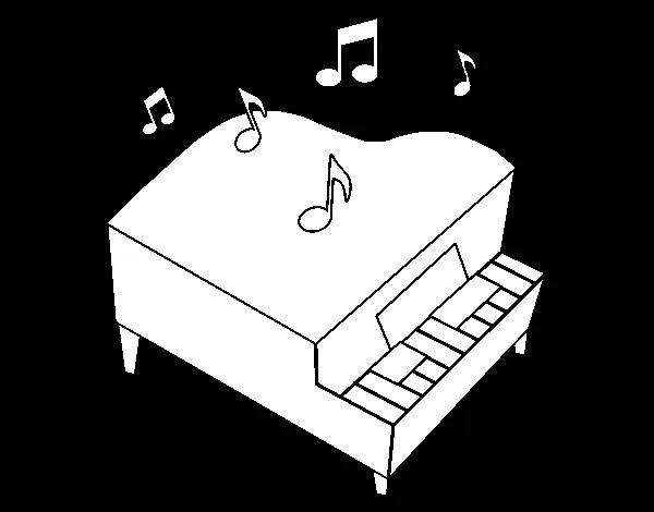 Dibujo de Piano de cola para Colorear - Dibujos.net Dibujo de Piano de cola para Colorear - Dibujos.net