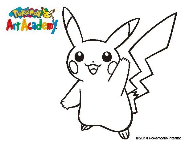 Dibujo de Pikachu saludando para Colorear - Dibujos.net Dibujo de Pikachu saludando para Colorear - Dibujos.net