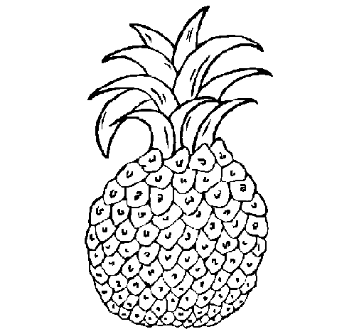 Dibujo de Piña para Colorear - Dibujos.net