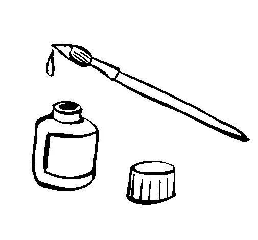 Dibujo de Pincel y tinta para Colorear - Dibujos.net Dibujo de Pincel y tinta para Colorear - Dibujos.net