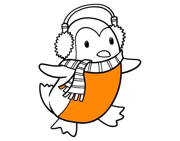 Dibujo de Pingüino con bufanda pintado por Jireh en Dibujos.net el ...