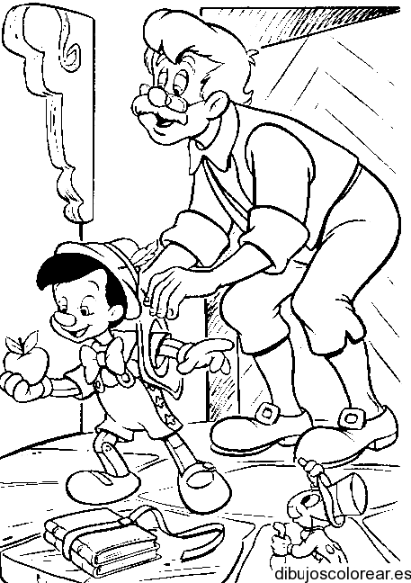 Dibujo de Pinocho camino a la escuela | Dibujos para Colorear Dibujo de Pinocho camino a la escuela | Dibujos para Colorear