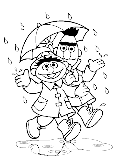 DIBUJO PARA PINTAR DE BARRIO SESAMO:EPI Y BLAS BAJO LA LLUVIA ... DIBUJO PARA PINTAR DE BARRIO SESAMO:EPI Y BLAS BAJO LA LLUVIA ...