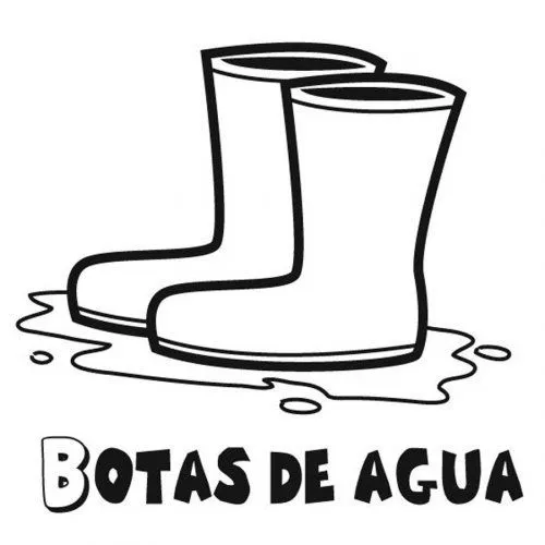Dibujo para pintar de botas de agua - Dibujos para colorear de zapatos