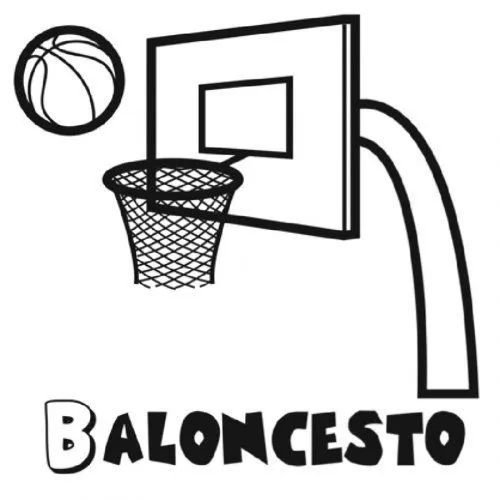 Dibujo para pintar con canasta de baloncesto - Dibujos para ...