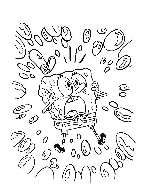 DIBUJO PARA PINTAR Y COLOREAR DE BOB ESPONJA : ACTIVIDADES PARA NIÑOS