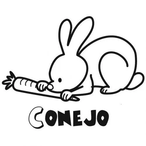 Dibujo para pintar de un conejito - Dibujos para colorear de ... Dibujo para pintar de un conejito - Dibujos para colorear de ...