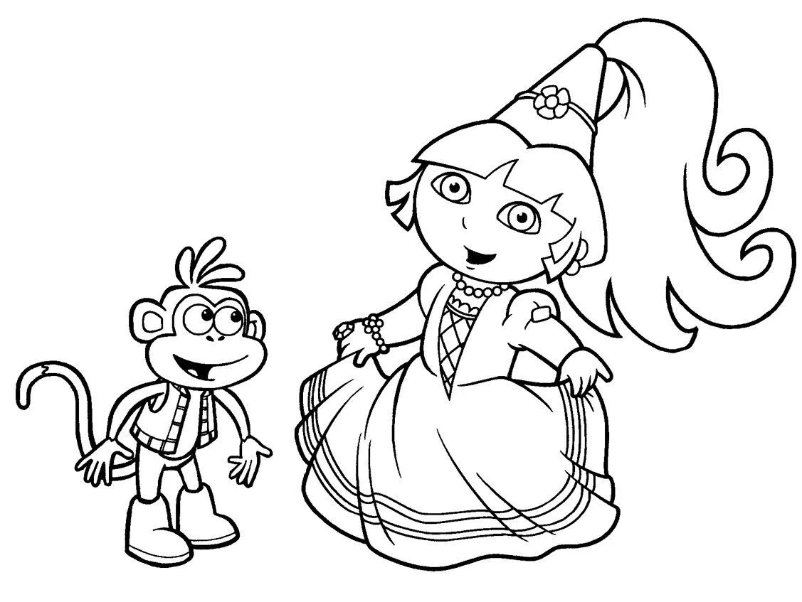 Dibujo para pintar Dora la exploradora Princesa | Dibujos de Dora ... Dibujo para pintar Dora la exploradora Princesa | Dibujos de Dora ...