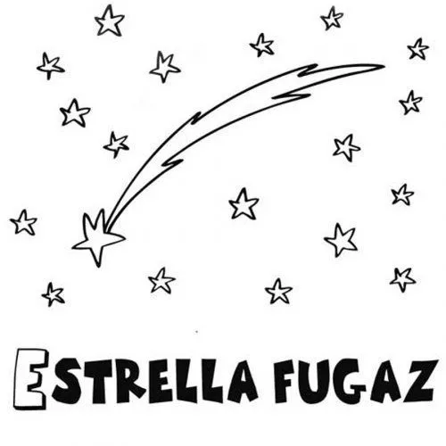 Dibujo para pintar de una estrella fugaz - Dibujos para colorear ...