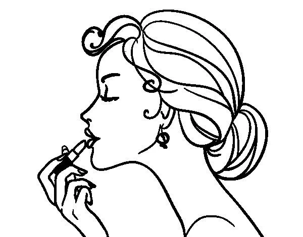 Dibujo de Pintar los labios para Colorear - Dibujos.net Dibujo de Pintar los labios para Colorear - Dibujos.net