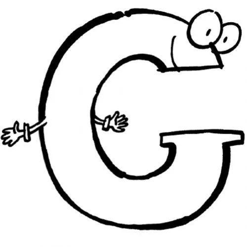 Dibujo para pintar de la letra G - Dibujos para colorear con las ... Dibujo para pintar de la letra G - Dibujos para colorear con las ...