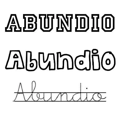Dibujo para pintar del nombre para niños Abundio - Nombres de ... Dibujo para pintar del nombre para niños Abundio - Nombres de ...
