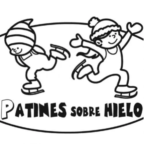 Dibujo para pintar de patinaje sobre hielo - Dibujos para colorear ...