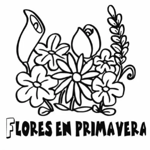 Dibujo para pintar de un ramo de flores - Dibujos para colorear de ...