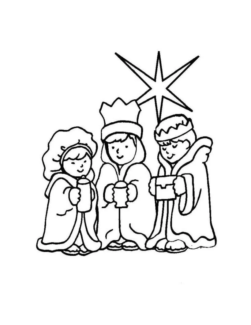 Dibujo para pintar los Reyes Magos y la estrella del pastor - Dibujos ... Dibujo para pintar los Reyes Magos y la estrella del pastor - Dibujos ...