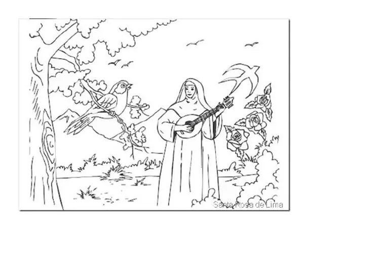 Dibujo para Pintar de Santa Rosa de Lima | PDF Dibujo para Pintar de Santa Rosa de Lima | PDF