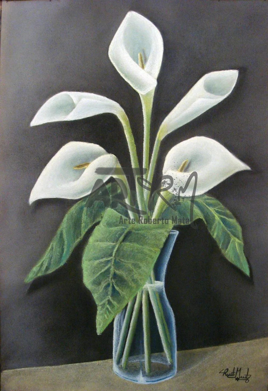 Dibujo y pintura: Flores con pasteles secos