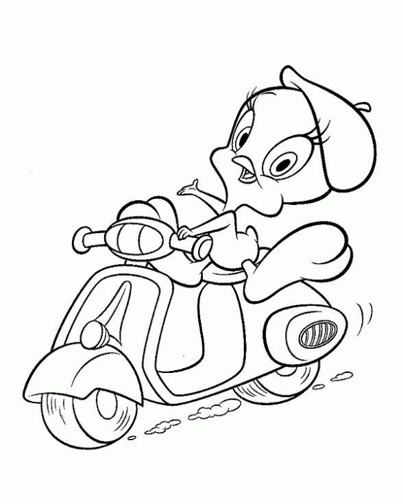 Dibujo de Piolín motorista para colorear. Dibujos infantiles de ... Dibujo de Piolín motorista para colorear. Dibujos infantiles de ...