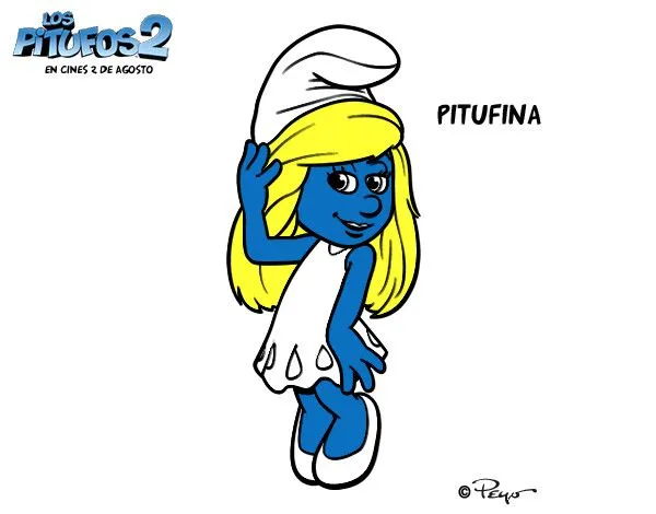 Dibujo de la pitufina pintado por Wayra en Dibujos.net el día 28 ...