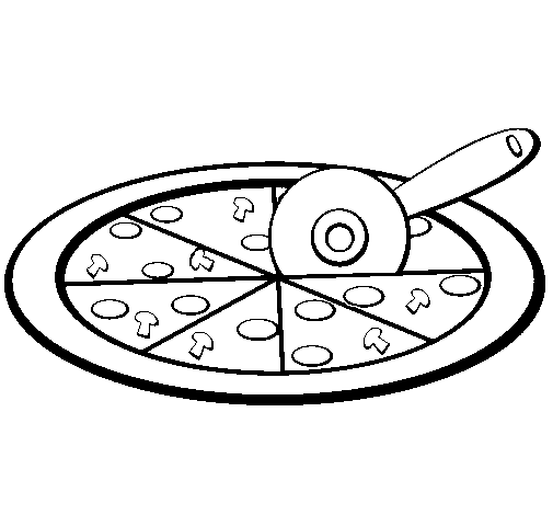 Dibujo de Pizza para Colorear - Dibujos.net Dibujo de Pizza para Colorear - Dibujos.net