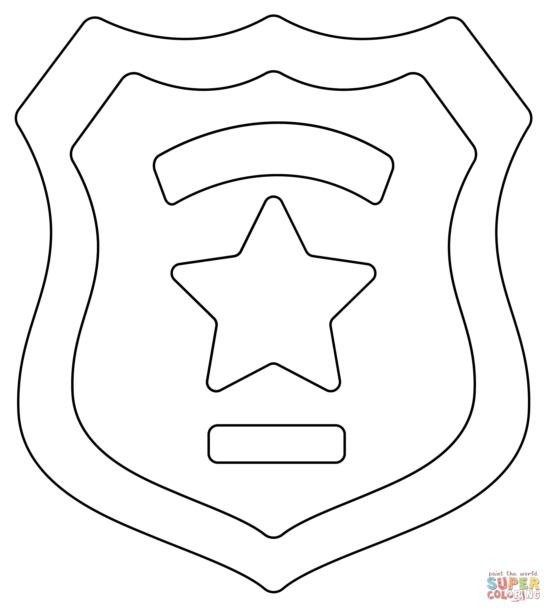Dibujo de Placa de policía para colorear | Dibujos para colorear imprimir gratis Dibujo de Placa de policía para colorear | Dibujos para colorear imprimir gratis