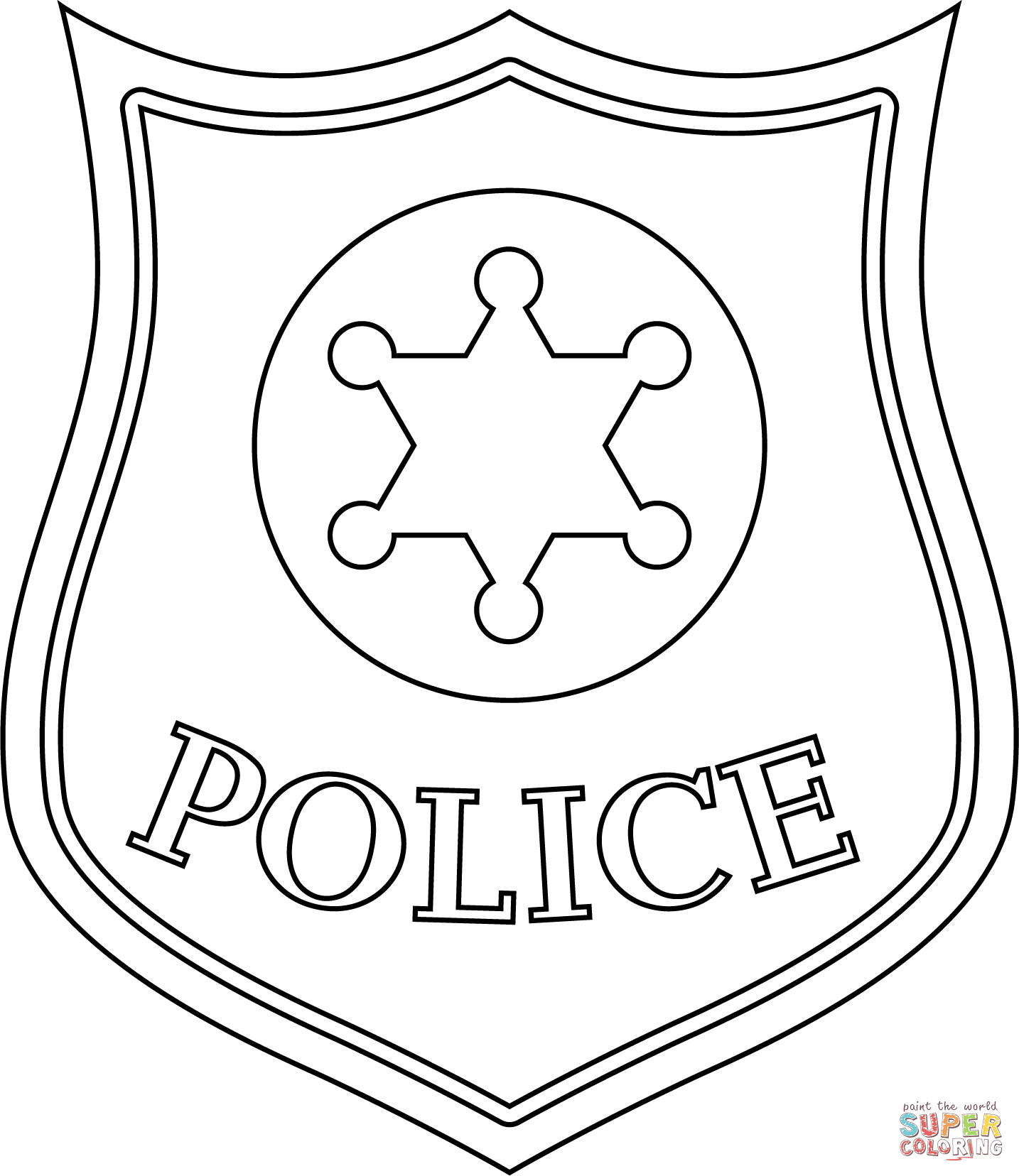 Dibujo de Placa de policía para colorear | Dibujos para colorear imprimir gratis Dibujo de Placa de policía para colorear | Dibujos para colorear imprimir gratis