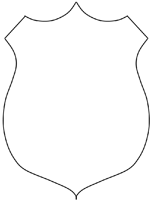 Dibujo de placa de policia para pintar y colorear - Aprende Feliz Dibujo de placa de policia para pintar y colorear - Aprende Feliz