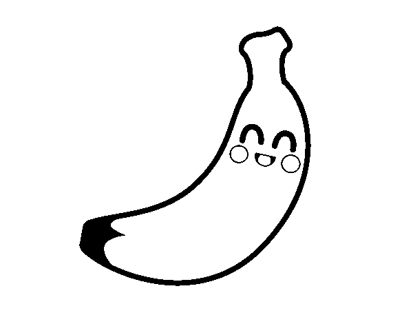 Dibujo de Plátano de Canarias para Colorear - Dibujos.net Dibujo de Plátano de Canarias para Colorear - Dibujos.net