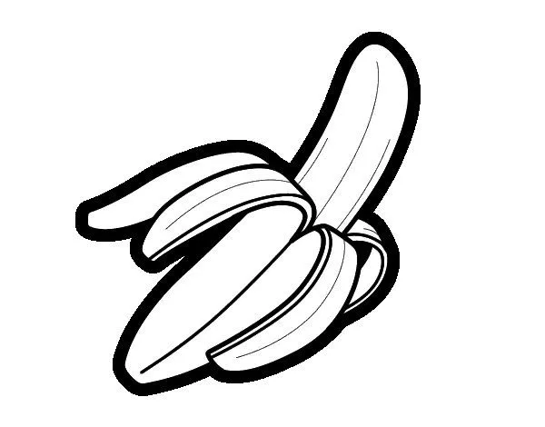 Dibujo de Plátano para Colorear - Dibujos.net Dibujo de Plátano para Colorear - Dibujos.net