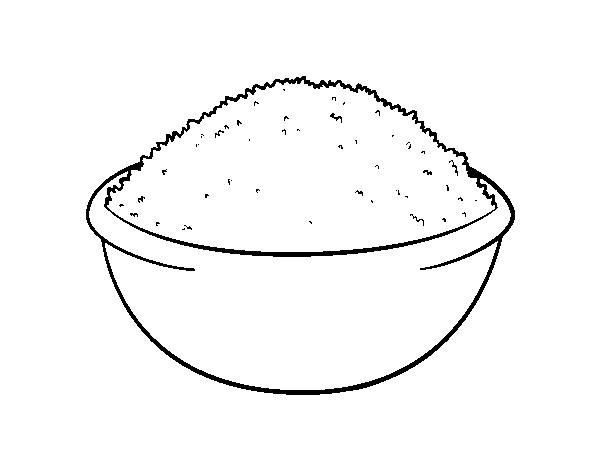 Dibujo de Plato de arroz para Colorear - Dibujos.net Dibujo de Plato de arroz para Colorear - Dibujos.net