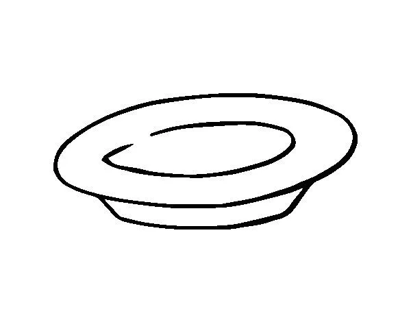 Dibujo de Un plato para Colorear - Dibujos.net Dibujo de Un plato para Colorear - Dibujos.net