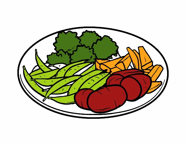 Dibujo de Plato de verduras pintado por en Dibujos.net el día 25 ...