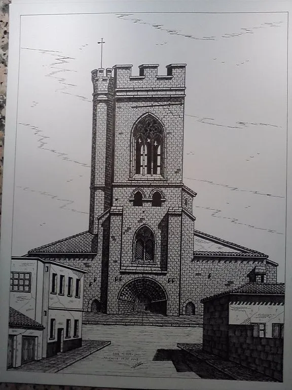 dibujo a plumilla de la iglesia de san miguel(PALENCIA) fernando ... dibujo a plumilla de la iglesia de san miguel(PALENCIA) fernando ...